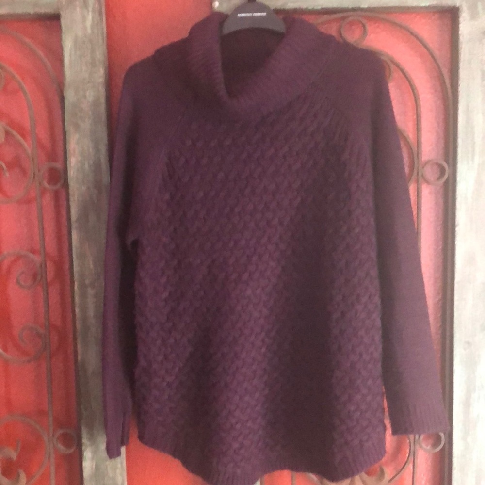 Eggplant cowl neck sweater